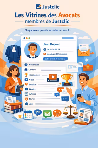 Les vitrines des avocats membres de Justclic